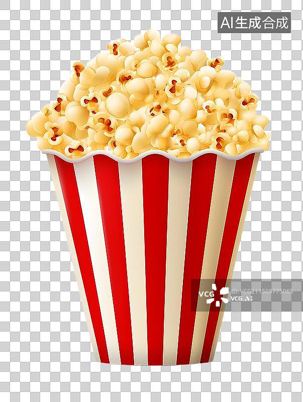 【AI数字艺术】一个圆形条纹爆米花桶图片素材