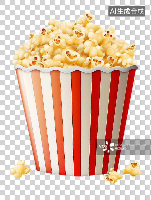 【AI数字艺术】一个圆形条纹爆米花桶图片素材