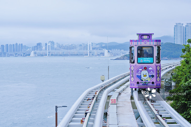 釜山 海云台 胶囊小火车图片素材