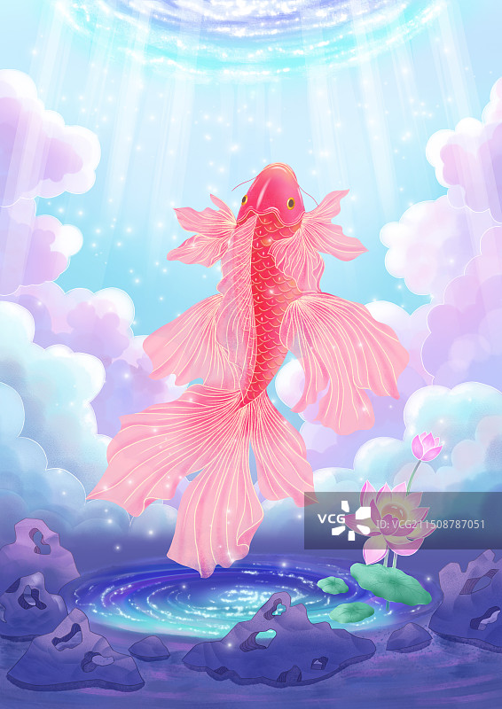 自带锦鲤体质飞出深渊越过龙门图片素材