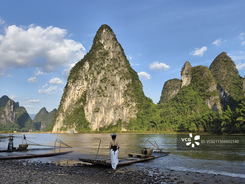 夕阳下的桂林山水图片素材