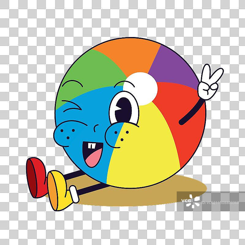 海滩球的像素艺术动画，带有手势图片素材