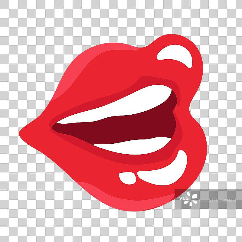 白色背景上的红唇女人图片素材