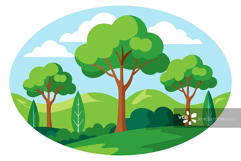 生态树木圆形图案图片素材