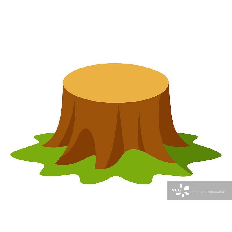 扁平风孤立的树桩图片素材
