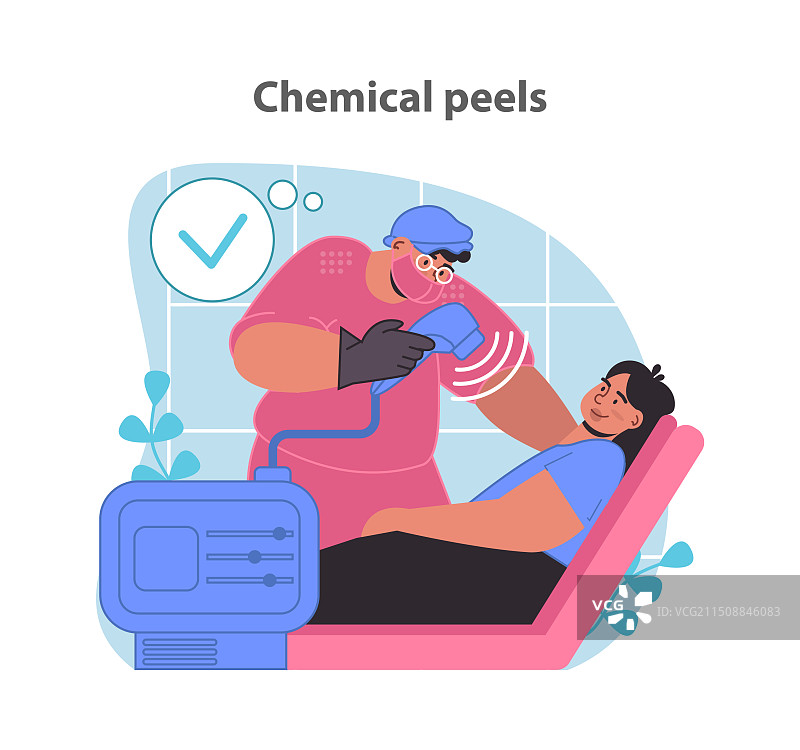现代美容院的化学焕肤过程图片素材