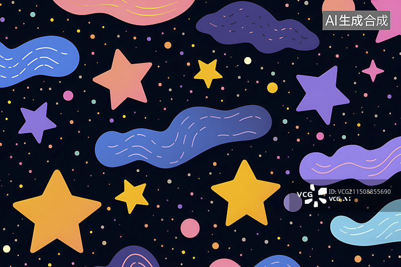 【AI数字艺术】包装纸图案设计:宇宙星空图片素材