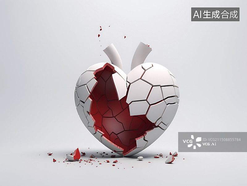 【AI数字艺术】破碎的心图片素材
