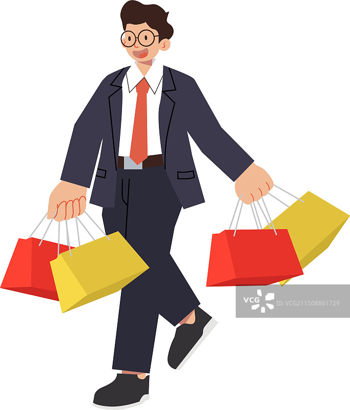西装商务购物男图片素材