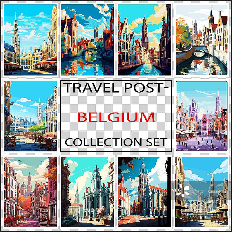 比利时旅行海报墙艺术印刷品WPA系列1图片素材