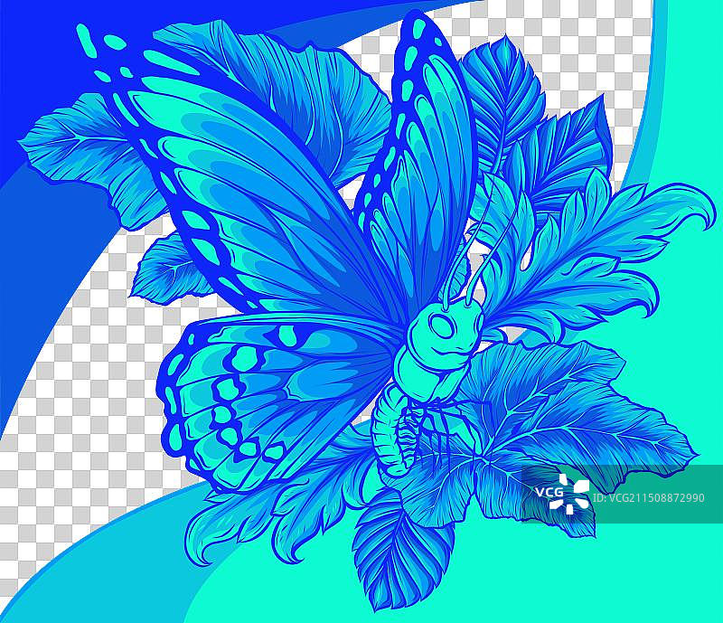 树叶和蝴蝶设计图片素材