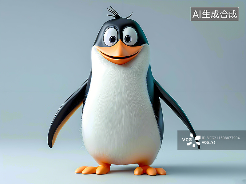 【AI数字艺术】可爱卡通形象企鹅图片素材