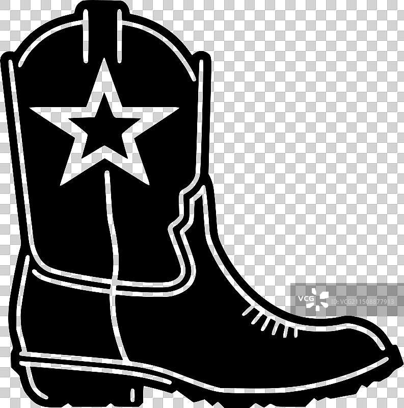 牛仔靴 - 简约剪影图片素材