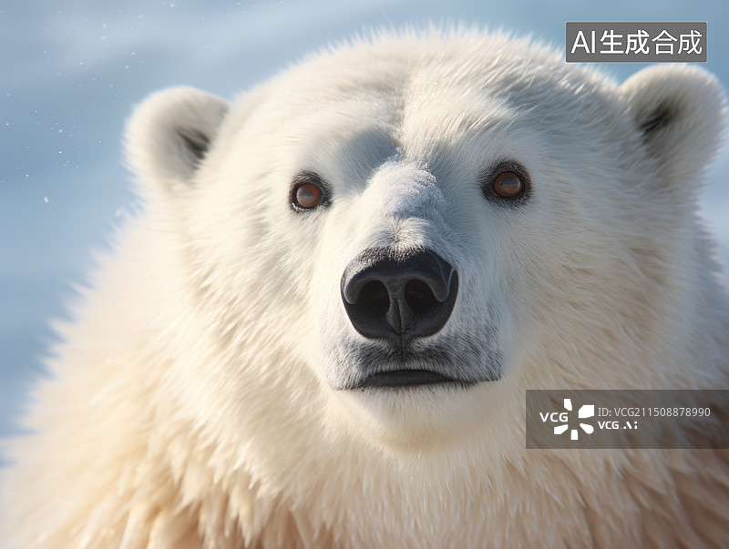 【AI数字艺术】北极熊的特写肖像图片素材