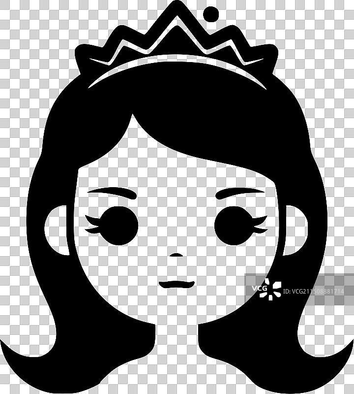 公主黑白隔离图标图片素材