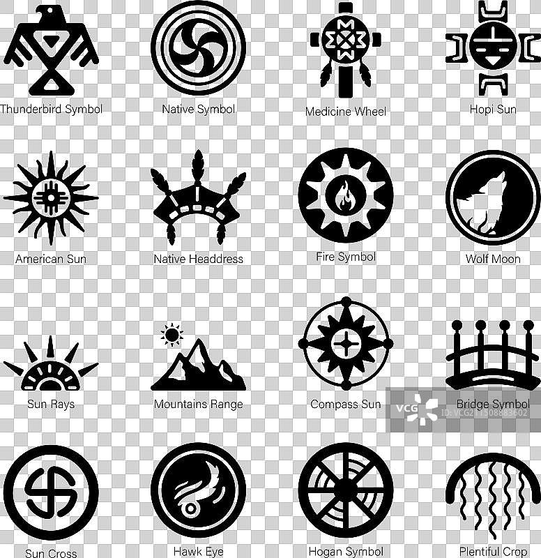 本土符号的现代glyph图标图片素材