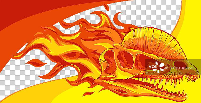 火焰恐龙骨骼图片素材