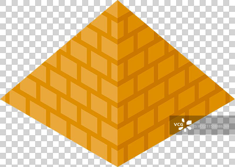2.5D橙色砖金字塔图片素材