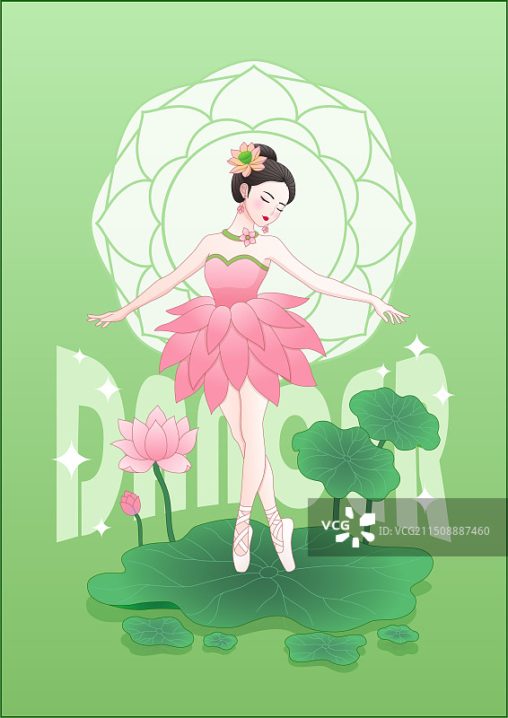 荷花精灵，芭蕾舞者图片素材
