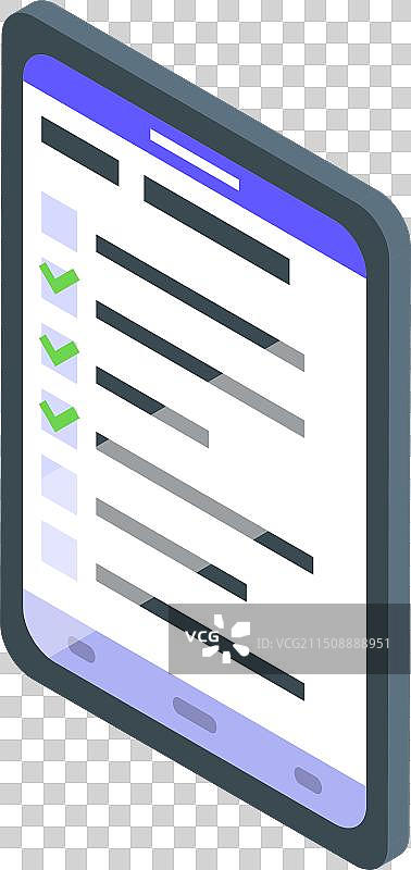 平板电脑上的2.5D数字清单图片素材