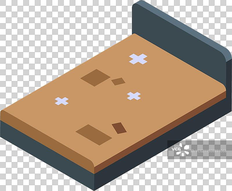 单人床的2.5D等距视图图片素材