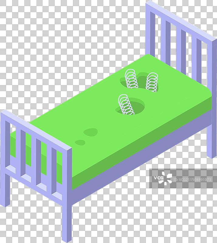 2.5D卡通弹簧床图片素材
