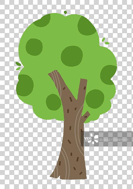 扁平化风可爱的大树图片素材