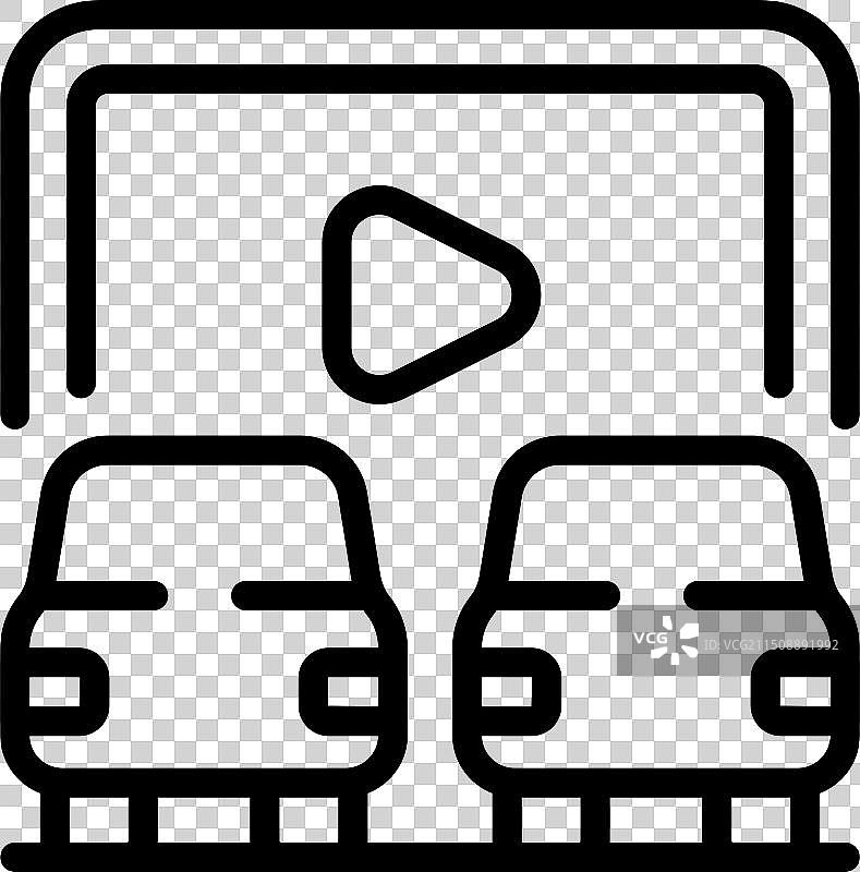 免下车电影院黑白图标图片素材
