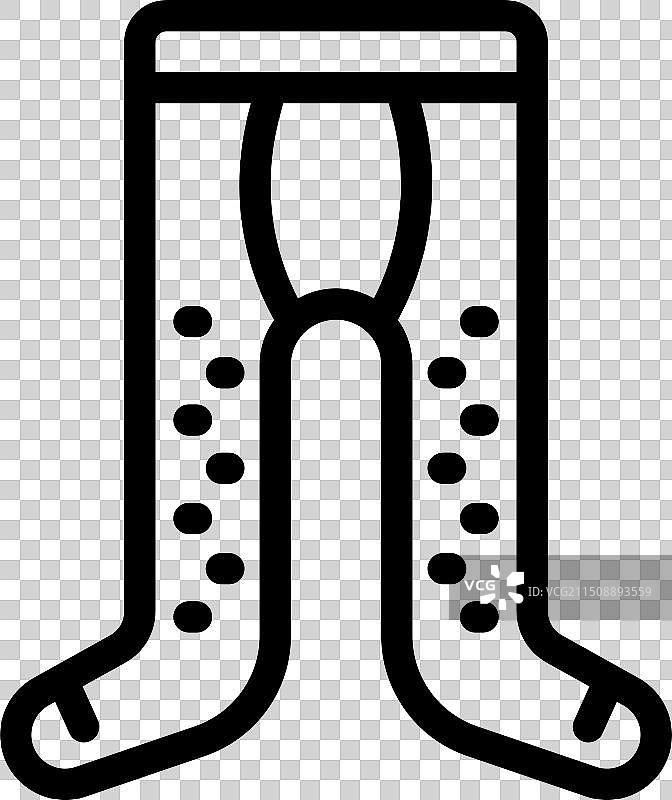 膝盖支撑护具黑线图标图片素材