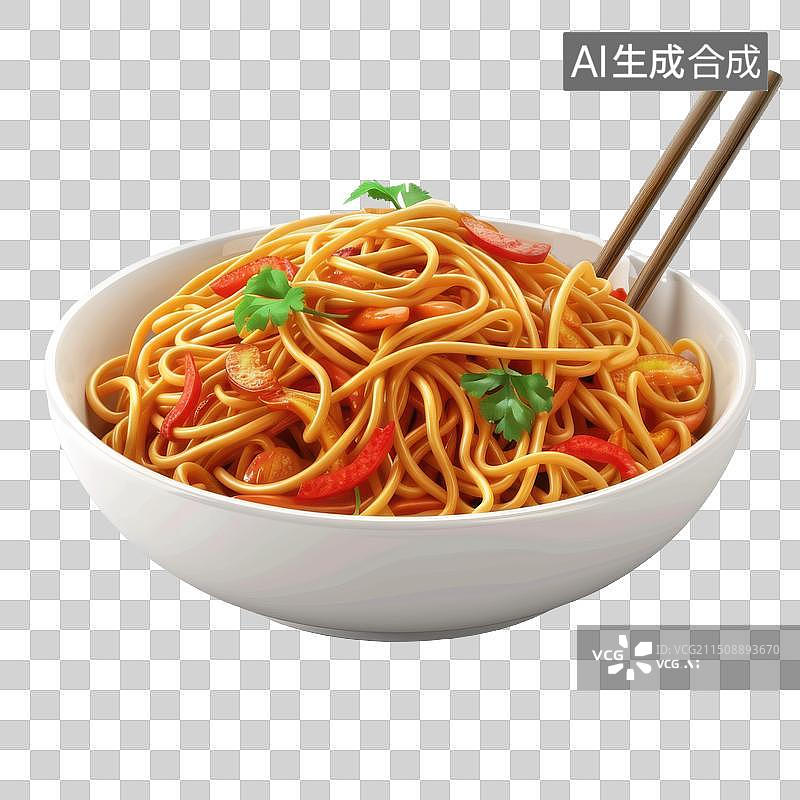 【AI数字艺术】3D渲染美味的面条图片素材