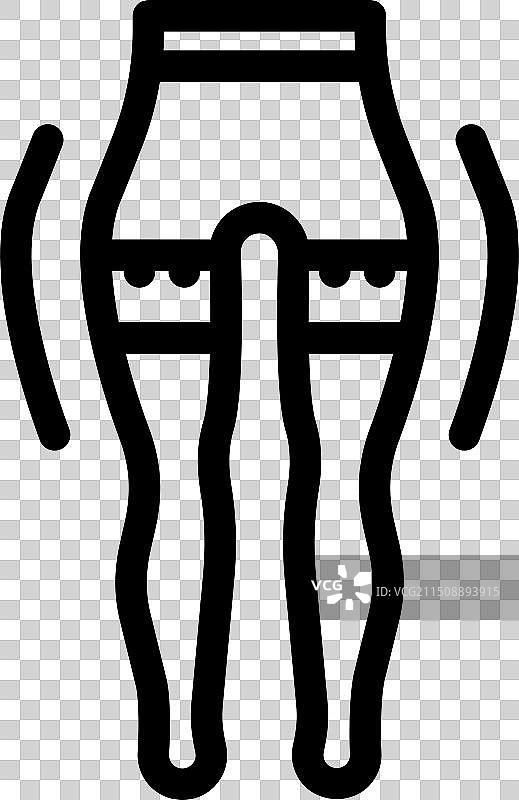 黑色轮廓塑身美体图标图片素材