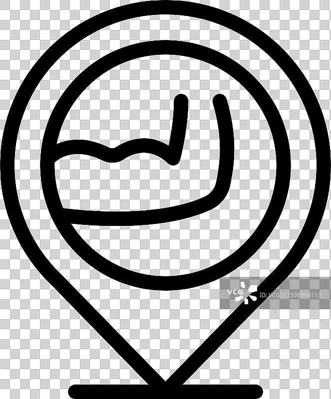 带有位置标记的线条艺术图标图片素材