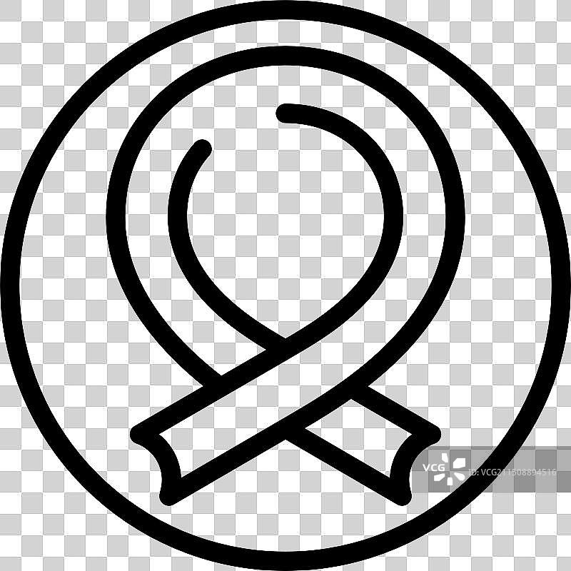 环状丝带黑白图标图片素材