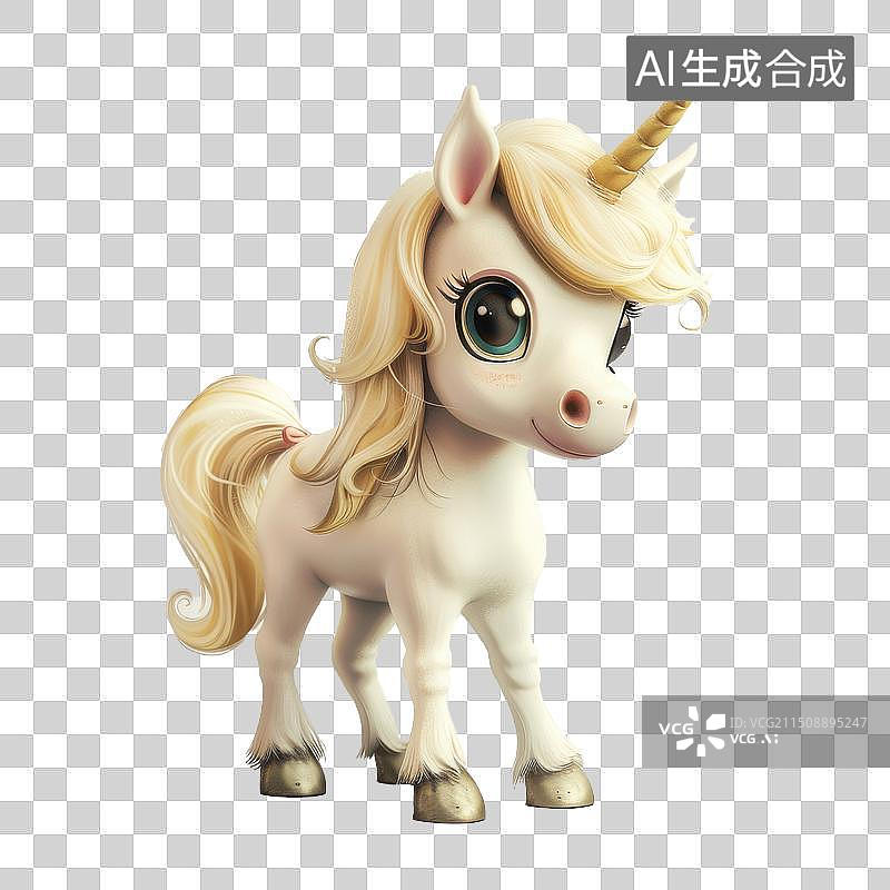 【AI数字艺术】3D渲染可爱的小马图片素材