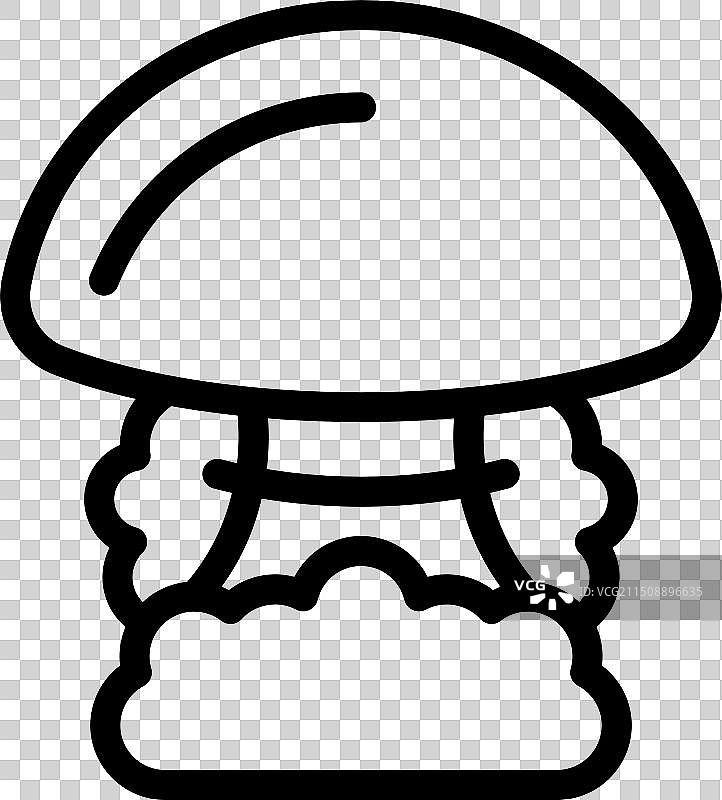 蘑菇黑白线条艺术图标图片素材