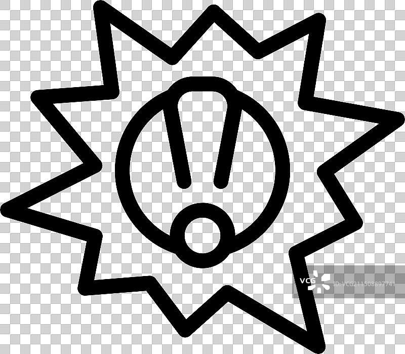 爆炸形状感叹号轮廓图标图片素材