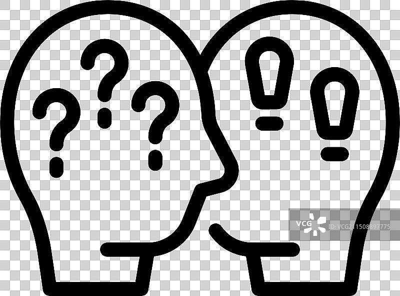 带有问题和的概念灯泡头图片素材