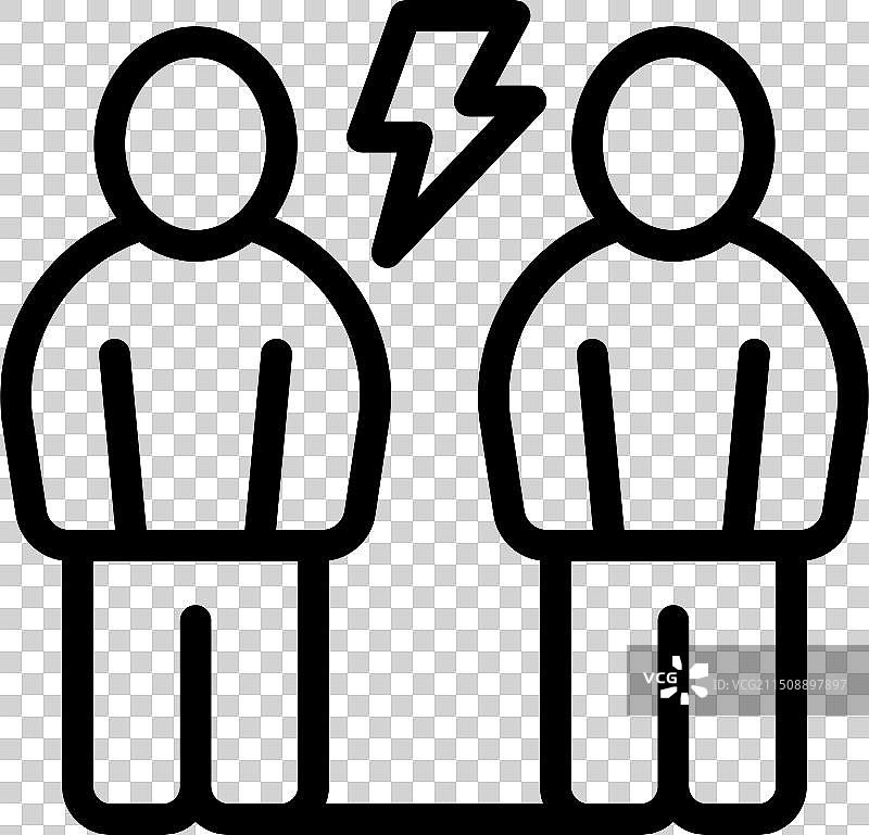 带有闪电符号的两个人图片素材