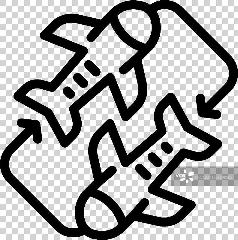 回收航空旅行概念图标图片素材