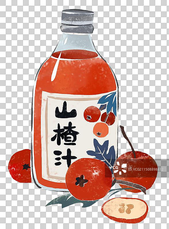 中国传统文化插画山楂汁插画元素图片素材