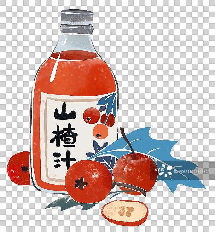 中国传统文化插画山楂汁插画元素图片素材