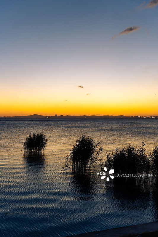苏州北太湖晚霞风光图片素材