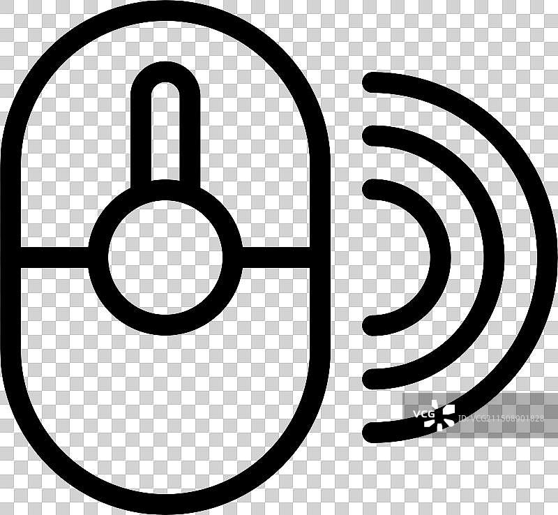 无线鼠标图标，带无线电波图片素材