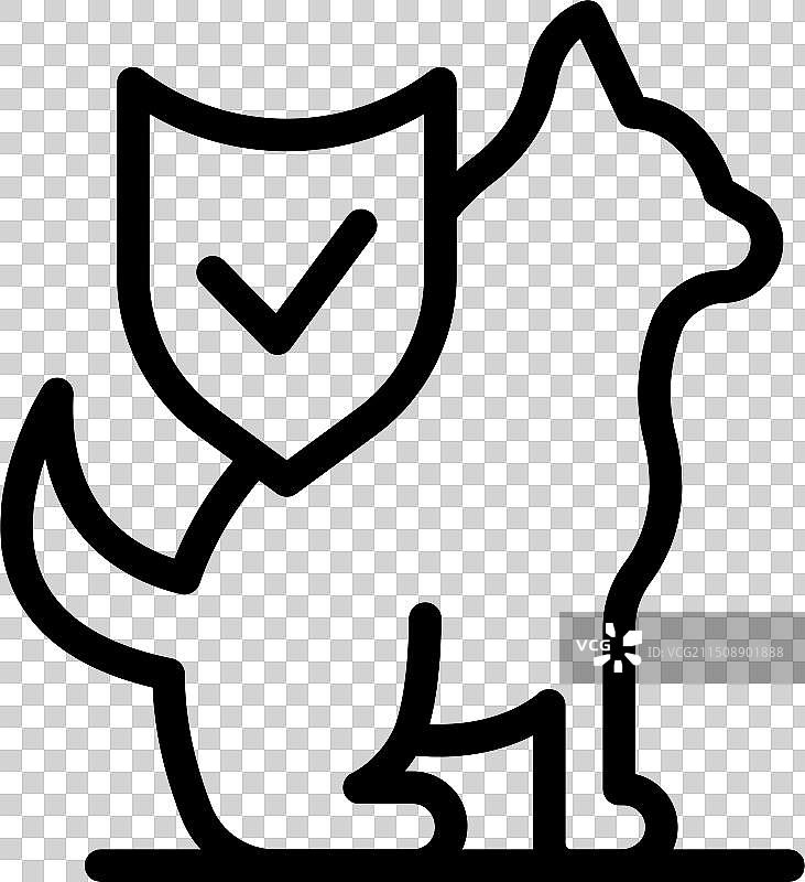 哈士奇狗的线条艺术图，带有一个图片素材