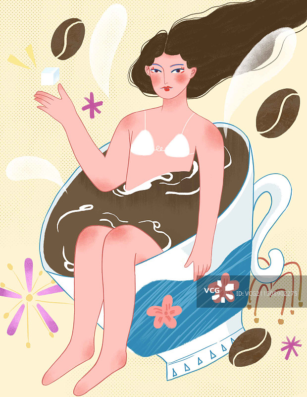 奇怪人类系列-爱喝咖啡的人图片素材