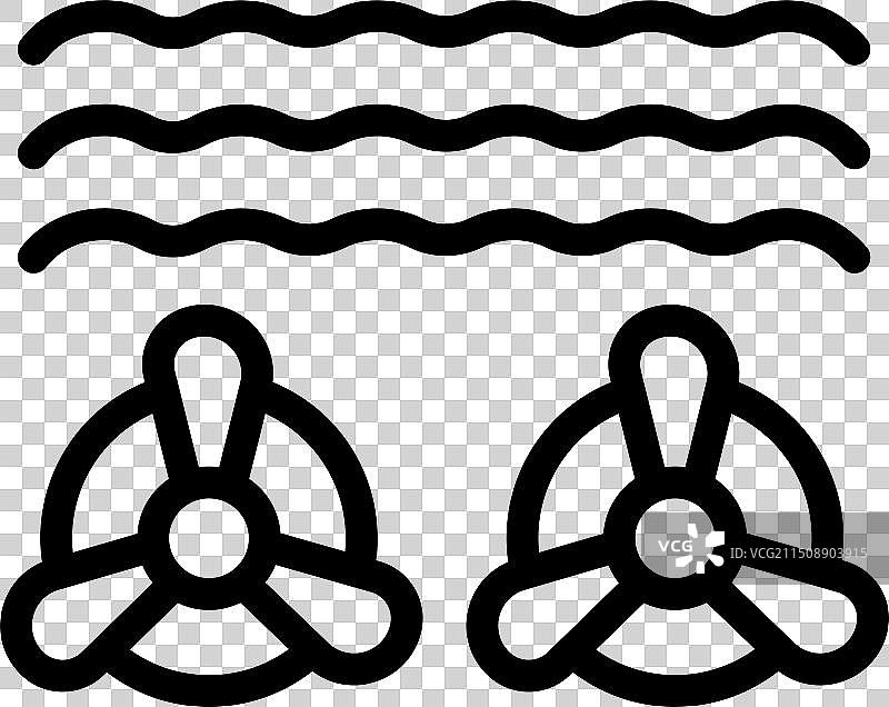 螺旋桨图标和水波图片素材