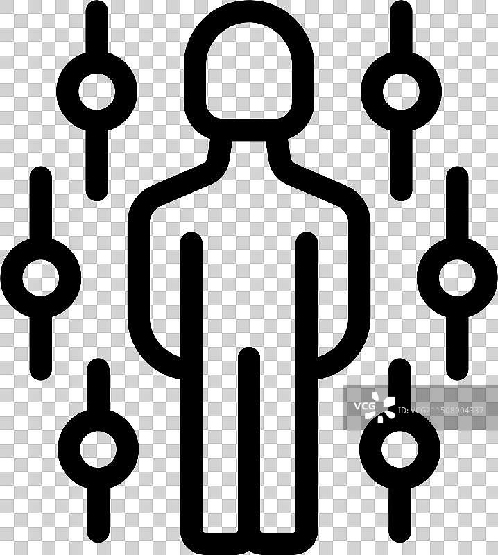 具有技术界面概念的人体轮廓图片素材