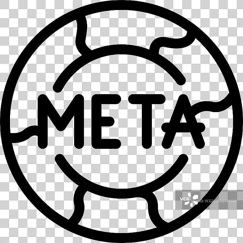 带有微笑地球设计的Meta标志图片素材