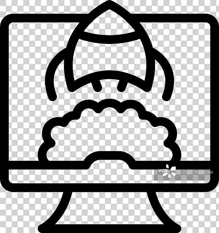 火箭项目启动细线图片素材