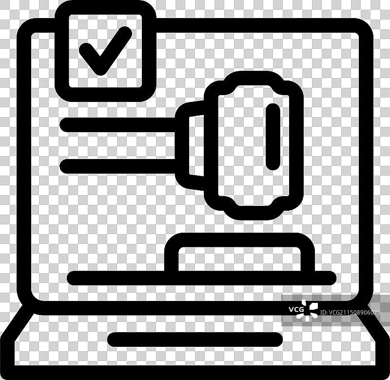 电脑黑白图标图片素材